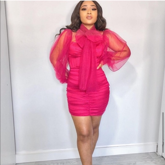 Zara TULLE SWISS DOT ORGANZA MINI DRESS W/ BOW NEW - Picture 6 of 16